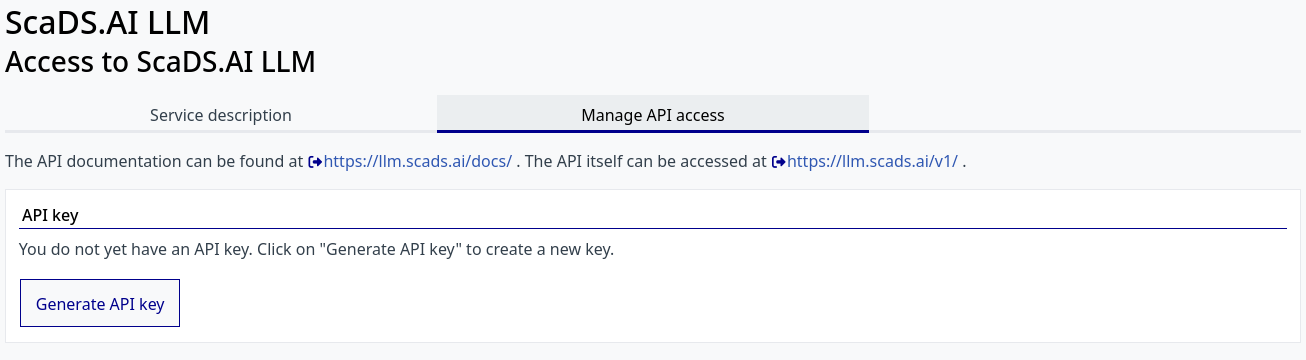 form for generating new key