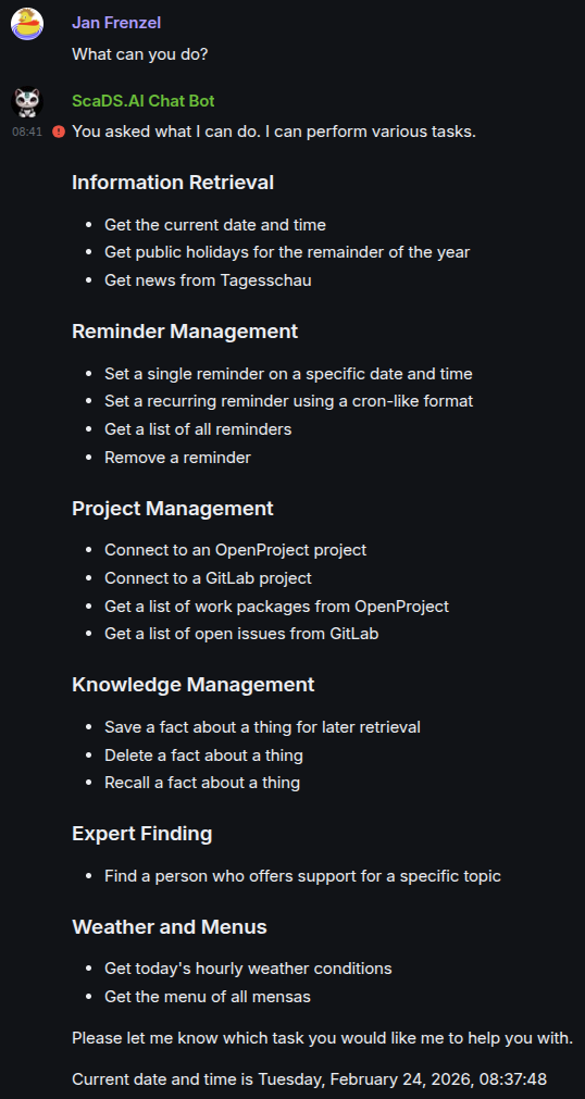 agent's summary about its capabilities