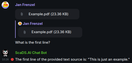 Asking questions about a PDF